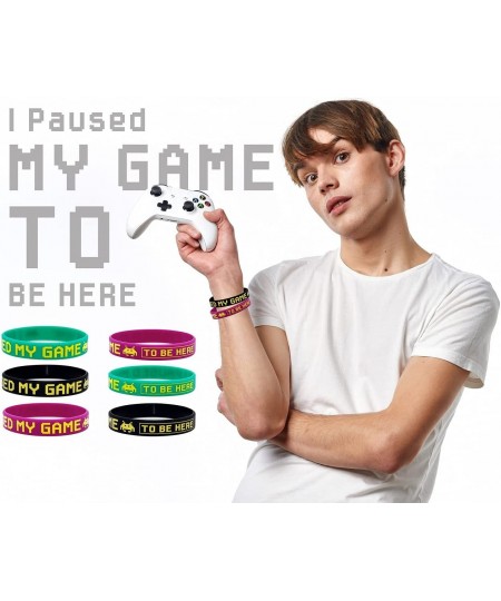 (12-Pack) Funny Video Game Silicone Bracelets I Paused My Game to Be Here Game Wristbands Silicone Bracelets for Gamer Party ...