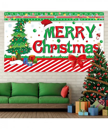 Christmas?Decorations ?Large?Size?Merry?Christmas?Photo?Backdrop?Banner?for?Xmas?Party ?Durable?Fabric?Christmas?Backdrop?for...