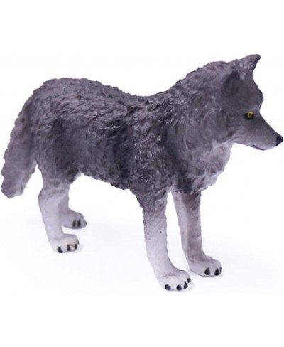 4pcs Wolf Toy Figurines Set Wolf Animal Figures Grey Wolf Family Cake Topper Toy Gift for Kids (Grey) $24.37 - Action Figures