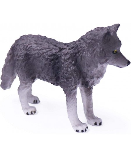 4pcs Wolf Toy Figurines Set Wolf Animal Figures Grey Wolf Family Cake Topper Toy Gift for Kids (Grey) $24.37 - Action Figures