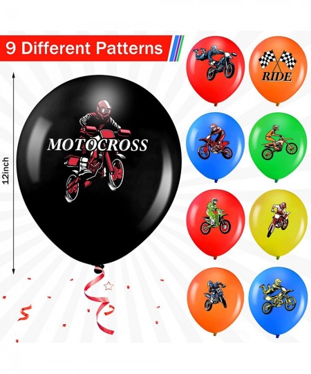 36 Pieces Dirt Bike Party Decorations Dirt Bike Party Balloons Motocross Birthday Party Checkered Flag Party Decoration Ballo...