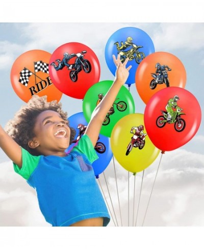 36 Pieces Dirt Bike Party Decorations Dirt Bike Party Balloons Motocross Birthday Party Checkered Flag Party Decoration Ballo...