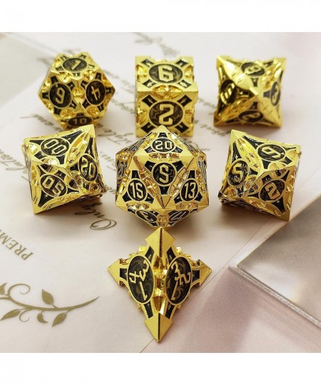 Metal DND Dice Set of 7 D&D Dungeons and Dragons Dice Polyhedral MTG RPG Pathfinder Card Games Accessories D20 D12 D10 D100 D...