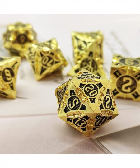 Metal DND Dice Set of 7 D&D Dungeons and Dragons Dice Polyhedral MTG RPG Pathfinder Card Games Accessories D20 D12 D10 D100 D...