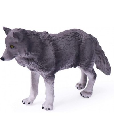 4pcs Wolf Toy Figurines Set Wolf Animal Figures Grey Wolf Family Cake Topper Toy Gift for Kids (Grey) $24.37 - Action Figures