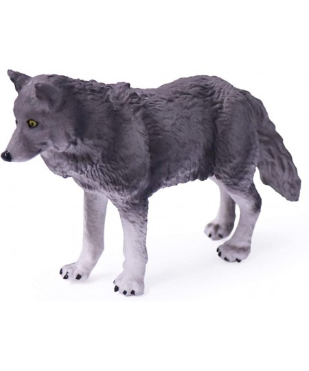 4pcs Wolf Toy Figurines Set Wolf Animal Figures Grey Wolf Family Cake Topper Toy Gift for Kids (Grey) $24.37 - Action Figures