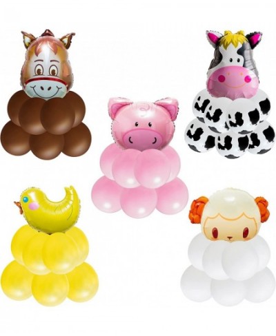 54Pcs Farm Animal Pattern Balloon Decorations Cow Sheep Piglet Yellow Chicken Donkey Farm Animal Print Balloon Farm Theme Bir...