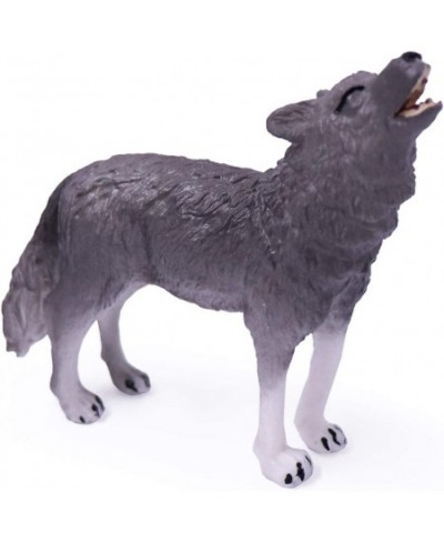 4pcs Wolf Toy Figurines Set Wolf Animal Figures Grey Wolf Family Cake Topper Toy Gift for Kids (Grey) $24.37 - Action Figures