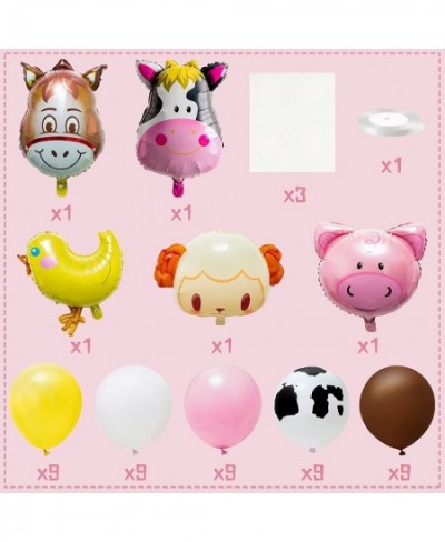 54Pcs Farm Animal Pattern Balloon Decorations Cow Sheep Piglet Yellow Chicken Donkey Farm Animal Print Balloon Farm Theme Bir...