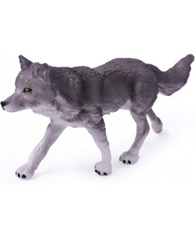 4pcs Wolf Toy Figurines Set Wolf Animal Figures Grey Wolf Family Cake Topper Toy Gift for Kids (Grey) $24.37 - Action Figures