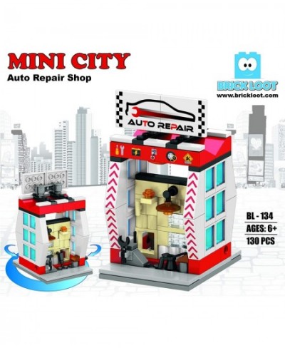 Exclusive Mini City Auto Repair Shop - Custom Designed Model - Compatible with Lego and Other Major Brick Brands $24.72 - Toy...