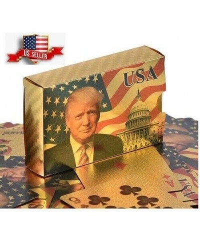 New Donald Trump Gold Foil Waterproof Plastic Playing Poker Deck Game Cards USA $16.51 - Card Games