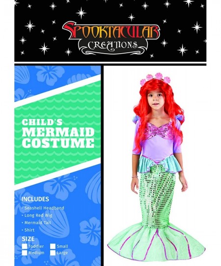 Girls Mermaid Costume Kids Mermaid Princess Costume for Halloween Dress Up $39.70 - Kids' Costumes