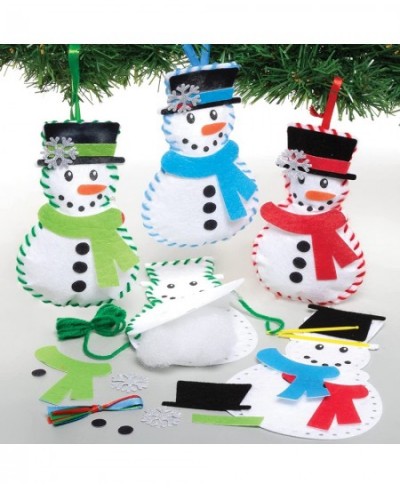 FE949 Snowman Decoration Sewing Kits - Pack of 3 Sewing Set for Children Creative Activities for Kids Ideal Christmas Arts an...