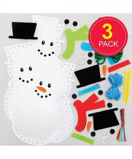 FE949 Snowman Decoration Sewing Kits - Pack of 3 Sewing Set for Children Creative Activities for Kids Ideal Christmas Arts an...