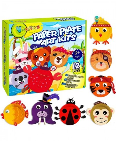 Arts and Crafts Kits for Kids 12 Pack Paper Plate Crafts Simple Animal Crafts for Toddler Age of 2 3 4 5 Years Old Fun Presch...