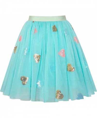 Girls Skirt Blue Heart Sequins Sparkling Tutu Dancing Size 2-12 $35.02 - Kids' Costumes