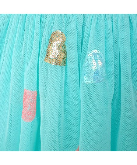 Girls Skirt Blue Heart Sequins Sparkling Tutu Dancing Size 2-12 $35.02 - Kids' Costumes