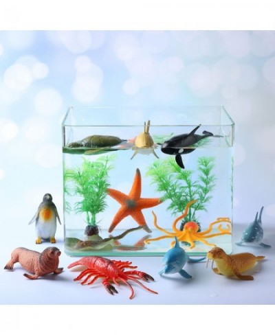 Sea Creatures Toys for Kids 30pcs Large Ocean Sea Animal Figurines Realistic Hollow Aquarium Toys Shark Bath Toys for Birthda...