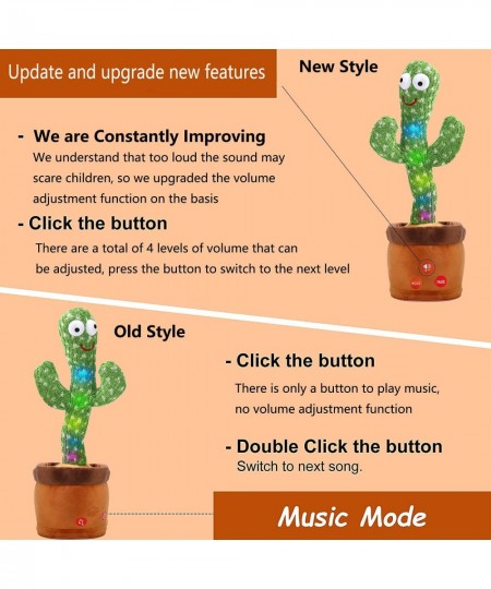 [Update Volume Adjustable] Dancing Cactus Toy Singing Talking Record & Repeats What You say Funny Electric Cactus Toy for Kid...