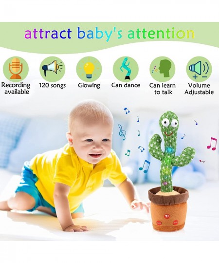 [Update Volume Adjustable] Dancing Cactus Toy Singing Talking Record & Repeats What You say Funny Electric Cactus Toy for Kid...