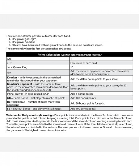 Gin Rummy Score Pads (3 Pads 50 Sheets Each) Enjoy The Original. Made in The USA. $22.77 - Game Accessories