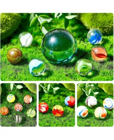 100 Pieces Colorful Glass Marbles Set Cat Eye Marbles Games Marbles for Kids DIY Home Vase Decoration 1.38 Inch 0.98 Inch 0.8...