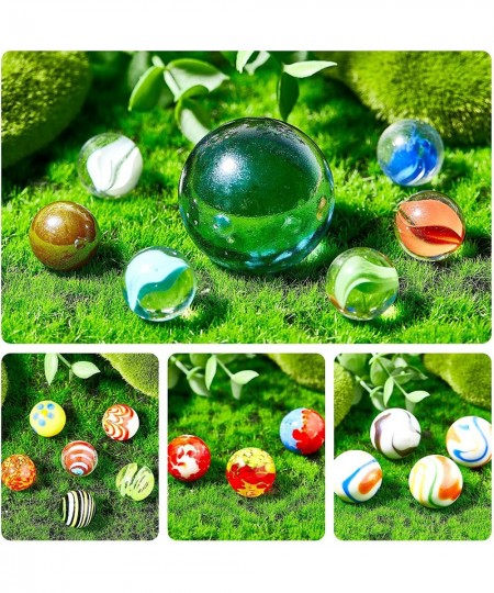 100 Pieces Colorful Glass Marbles Set Cat Eye Marbles Games Marbles for Kids DIY Home Vase Decoration 1.38 Inch 0.98 Inch 0.8...