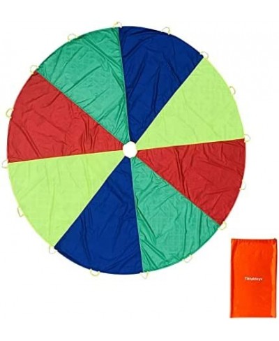 Pantrasamia Kids Play Parachute 6 Foot for Kids with 8 Handles Multicolored Parachute for 8 12 Kids Tent Cooperative Games $3...