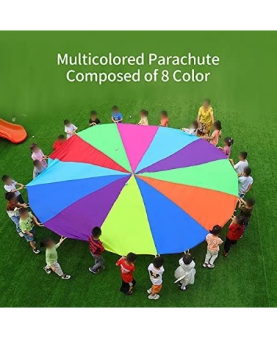 Pantrasamia Kids Play Parachute 6 Foot for Kids with 8 Handles Multicolored Parachute for 8 12 Kids Tent Cooperative Games $3...