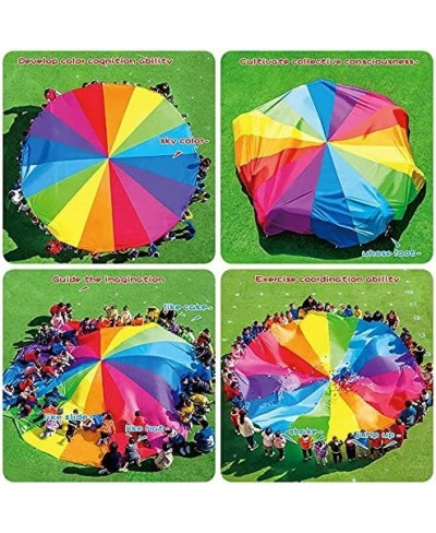 Pantrasamia Kids Play Parachute 6 Foot for Kids with 8 Handles Multicolored Parachute for 8 12 Kids Tent Cooperative Games $3...