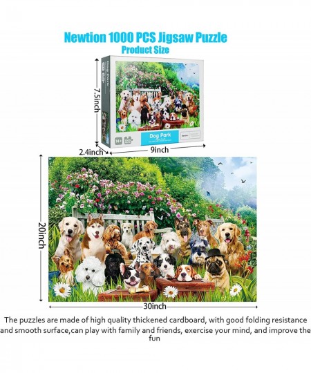 1000 Piece 30" x 20" Jigsaw Puzzles for Kids Adult Toy Dog Park Style Large Size Jigsaw Puzzles Game Indoor Toys Family Puzzl...