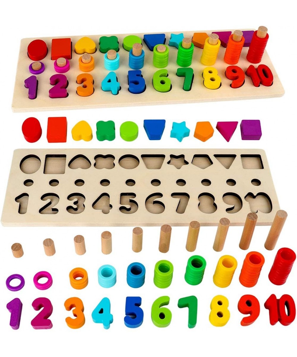 Montessori Toys for Toddlers Shape Sorter Number and Math Stacking Blocks Toddlers Learning Toys Gift Learning Puzzle Toys fo...