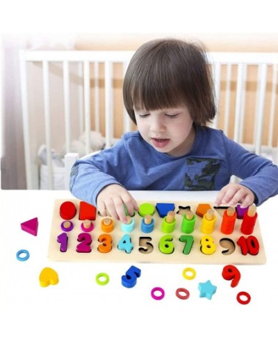 Montessori Toys for Toddlers Shape Sorter Number and Math Stacking Blocks Toddlers Learning Toys Gift Learning Puzzle Toys fo...