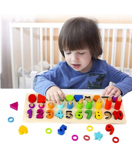 Montessori Toys for Toddlers Shape Sorter Number and Math Stacking Blocks Toddlers Learning Toys Gift Learning Puzzle Toys fo...