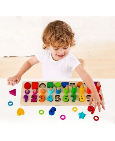 Montessori Toys for Toddlers Shape Sorter Number and Math Stacking Blocks Toddlers Learning Toys Gift Learning Puzzle Toys fo...