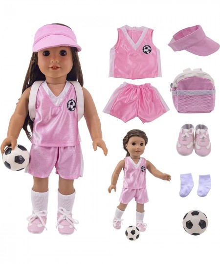 7 PCS 18 Inch Doll Clothes Fashion Doll Accessories Including Clothes Shoes Socks Hat Backpack and a Ball for 18 Inch America...