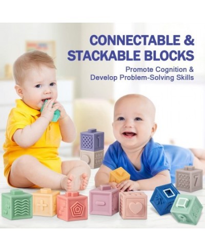 Baby Toys 6-12 Months Montessori Toys for Babies 6-12 Months Incl Stacking Building Blocks & Soft Infant Teething Toys & Sens...