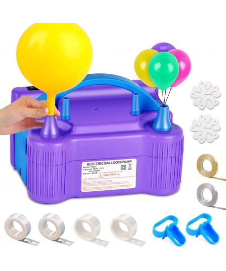 Balloon Pump Electric Balloon Air Pump Dual Nozzle Balloon Inflator Blower with Balloon Arch Strip Kit for Party Supplies Bab...