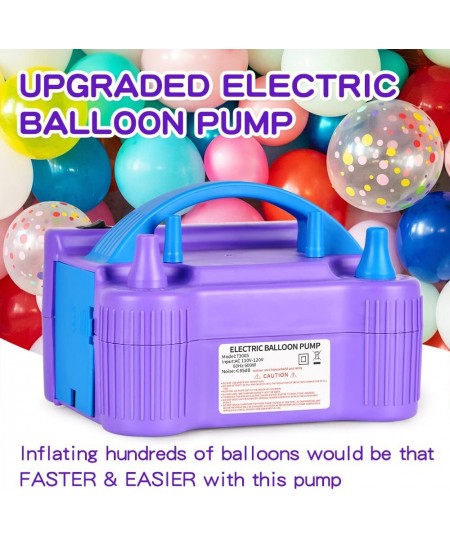 Balloon Pump Electric Balloon Air Pump Dual Nozzle Balloon Inflator Blower with Balloon Arch Strip Kit for Party Supplies Bab...