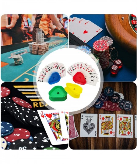 4 Pack Triangular Card Holders Playing Card Holder Triangle Shaped Hands Free Poker Rack Holders for Cards Games - 4 Colors $...