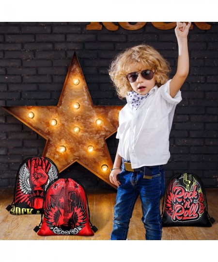 Rock Music Party Supplies Bags Music Drawstring backpack Rock and Roll Music Party Decorations Rock Roll Music Themed approx....