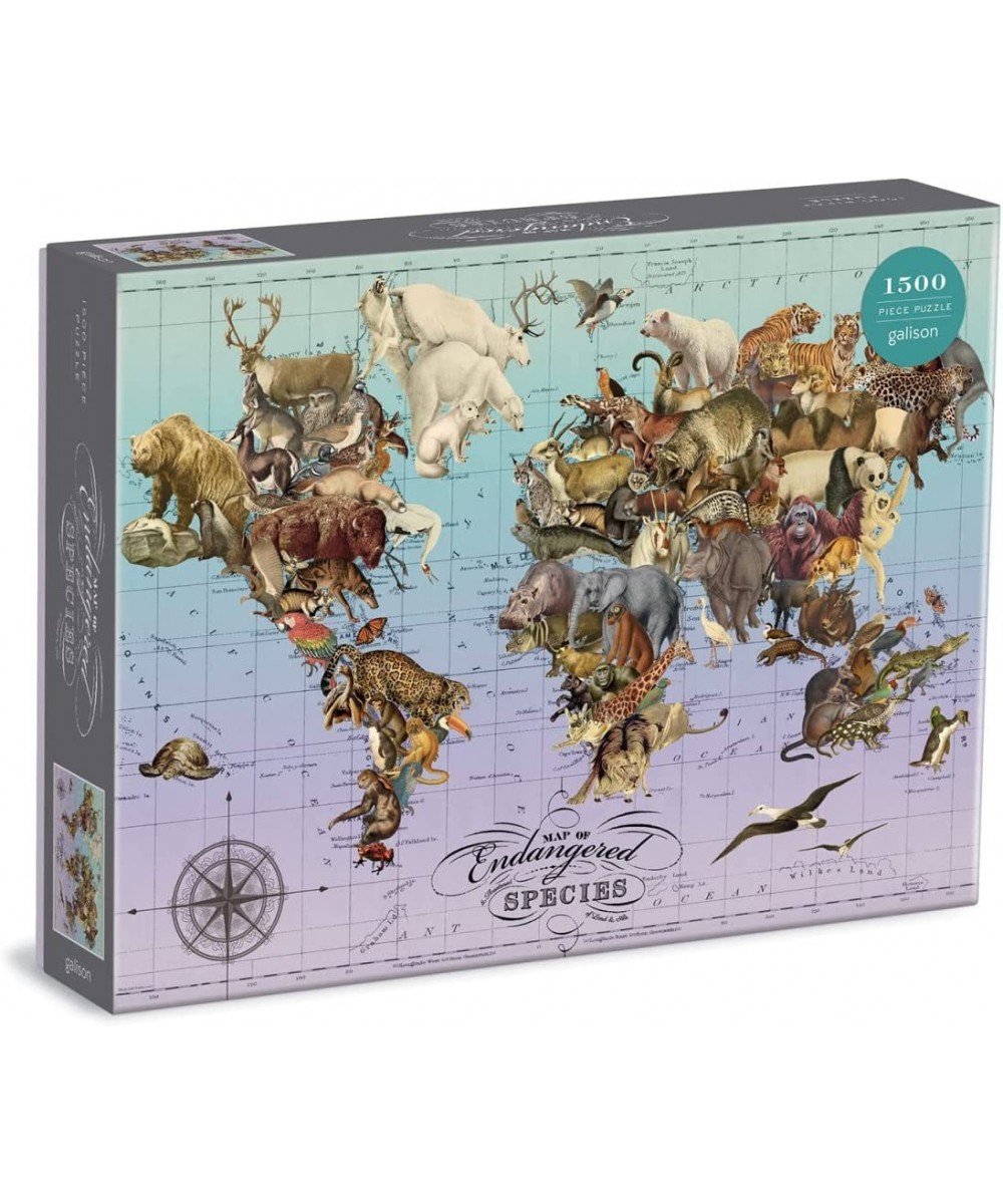 Wendy Gold Endangered Species Puzzle 1 500 Pieces 32” x 23.75” – Difficult Jigsaw Puzzle Featuring Stunning Animal Artwork – ...