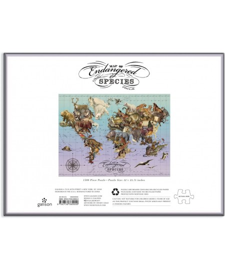 Wendy Gold Endangered Species Puzzle 1 500 Pieces 32” x 23.75” – Difficult Jigsaw Puzzle Featuring Stunning Animal Artwork – ...