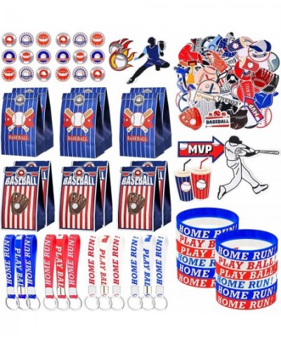 Baseball Party Favors Include Silicone Bracelets Keychain Waterproof Baseball Stickers and Party Gift Bags with Sealing Stick...