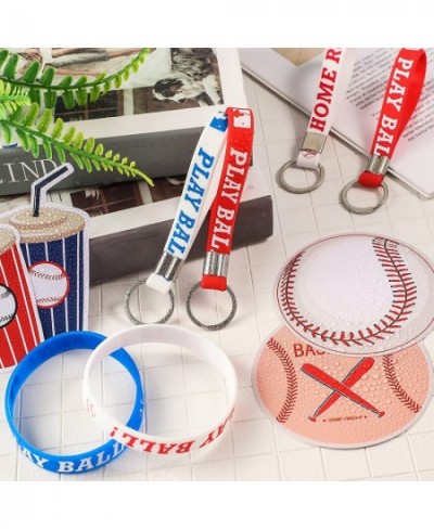 Baseball Party Favors Include Silicone Bracelets Keychain Waterproof Baseball Stickers and Party Gift Bags with Sealing Stick...