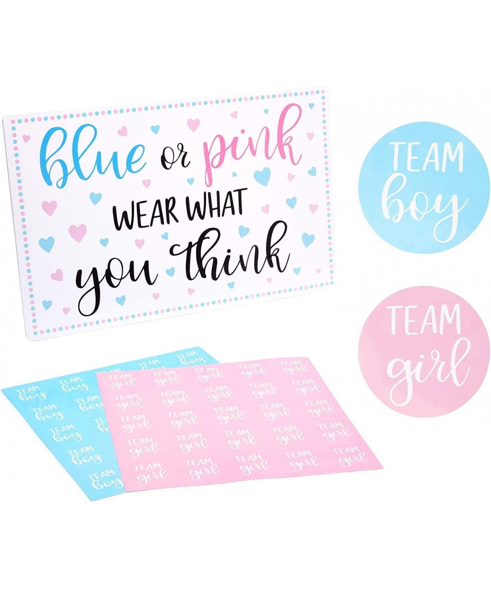 Gender Reveal Party Sticker Prediction Game Team Boy Team Girl (51 Pieces) $24.30 - Kids' Stickers