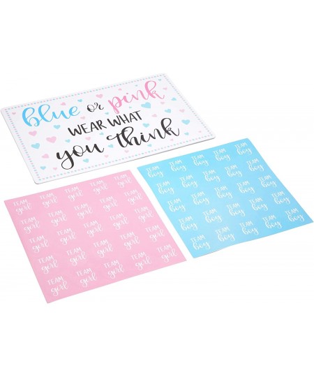 Gender Reveal Party Sticker Prediction Game Team Boy Team Girl (51 Pieces) $24.30 - Kids' Stickers