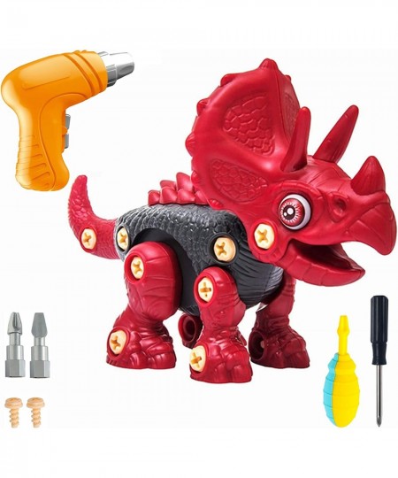 Take Apart Dinosaur Toys for Kids Dino Building Toy Set with Electric Drill T Rex Triceratops Velociraptor STEM Toys for 3 4 ...