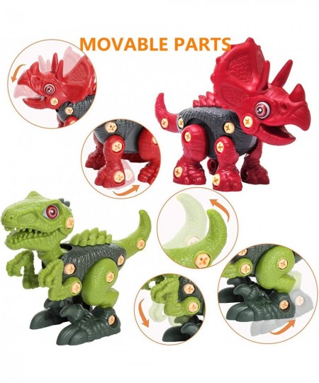 Take Apart Dinosaur Toys for Kids Dino Building Toy Set with Electric Drill T Rex Triceratops Velociraptor STEM Toys for 3 4 ...